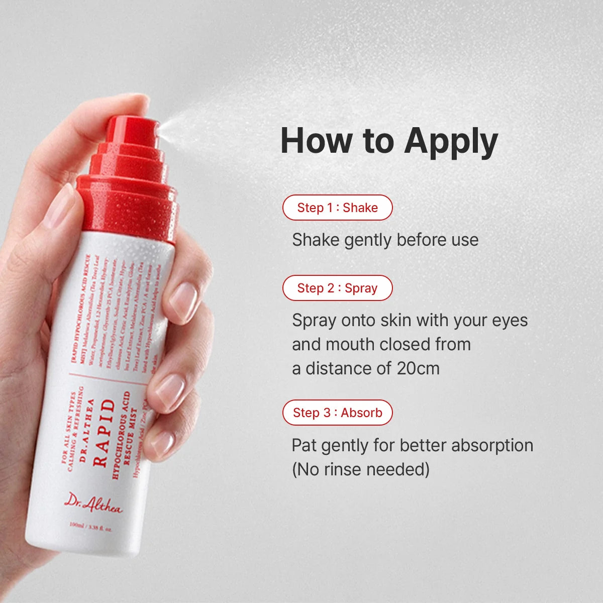 Rapid Hypochlorous Acid Rescue Mist 100ml